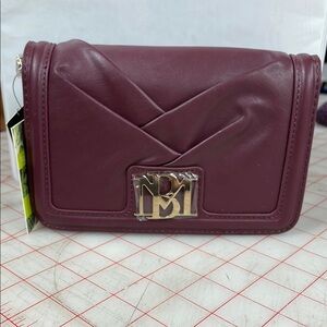 NWT Badgely Mischka cross body bag burgundy